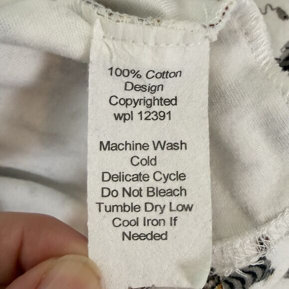 Northern Isles Cat Print Turtleneck Women's M 100% Cotton Royal Cat & Mouse - Picture 10 of 10